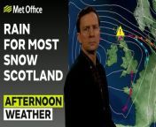 The UK&#39;s weather is currently under the influence of low pressure, this means a broadly unsettled theme with many areas of rain developing through the day. Places such as southern Wales and central England will be dry at first, but outbreaks of rain will reach these areas later on, as bands of rain move northwards. Cloudy for many with some sunny spells across central England and eastern Wales. Breezy, especially over the southeast and Scotland. – This is the Met Office UK Weather forecast for the afternoon of 09/02/24. Bringing you today’s weather forecast is Alex Deakin.&#60;br/&#62;