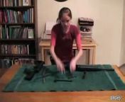 This Dad teaches his eleven year old daughter how to strip an AR-15 machine gun and reassemble it in 53 seconds.