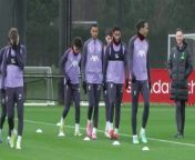 Klopp leads Liverpool training as they look to seal a quarter final spot against Prague&#60;br/&#62;&#60;br/&#62;Axaq trainig ground, KIrkby, Liverpool, England