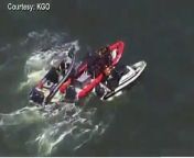 A 72-foot-long, high-tech catamaran sailboat capsized Thursday in San Francisco Bay while practicing for the America&#39;s Cup races this summer, killing an Olympic gold medalist from England and injuring another sailor, authorities said.&#60;br/&#62;&#60;br/&#62;Artemis Racing said Andrew &#92;