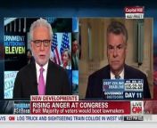 Rep. Peter King (R-NY) if he would switch parties because of the government shutdown.