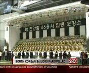 South Korea has honored 46 of its sailors with a military funeral after their warship sank near waters disputed with the DPRK. &#60;br/&#62; &#60;br/&#62;Mourners, including President Lee Myung-bak, packed a navy base south of Seoul for Thursday&#39;s ceremony, which opened with South Korea&#39;s national anthem. Sirens sounded across the country. &#60;br/&#62; &#60;br/&#62;The 46 sailors went down with their ship near the tense western sea border about a month ago. Investigators believe an &#92;