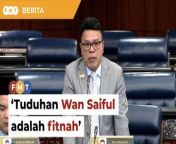 Ahli Parlimen Gua Musang Mohd Azizi Abu Naim menafikan dakwaan Wan Saiful Wan Jan yang beliau cuba mempengaruhinya untuk menyokong kerajaan perpaduan pimpinan Perdana Menteri Anwar Ibrahim.&#60;br/&#62;&#60;br/&#62;Laporan Lanjut: https://www.freemalaysiatoday.com/category/bahasa/tempatan/2024/03/21/fitnah-azizi-nafi-tuduhan-wan-saiful/&#60;br/&#62;&#60;br/&#62;Read More: https://www.freemalaysiatoday.com/category/nation/2024/03/21/wan-saifuls-accusations-exceedingly-slanderous-says-bersatu-mp/&#60;br/&#62;&#60;br/&#62;&#60;br/&#62;Free Malaysia Today is an independent, bi-lingual news portal with a focus on Malaysian current affairs.&#60;br/&#62;&#60;br/&#62;Subscribe to our channel - http://bit.ly/2Qo08ry&#60;br/&#62;------------------------------------------------------------------------------------------------------------------------------------------------------&#60;br/&#62;Check us out at https://www.freemalaysiatoday.com&#60;br/&#62;Follow FMT on Facebook: https://bit.ly/49JJoo5&#60;br/&#62;Follow FMT on Dailymotion: https://bit.ly/2WGITHM&#60;br/&#62;Follow FMT on X: https://bit.ly/48zARSW &#60;br/&#62;Follow FMT on Instagram: https://bit.ly/48Cq76h&#60;br/&#62;Follow FMT on TikTok : https://bit.ly/3uKuQFp&#60;br/&#62;Follow FMT Berita on TikTok: https://bit.ly/48vpnQG &#60;br/&#62;Follow FMT Telegram - https://bit.ly/42VyzMX&#60;br/&#62;Follow FMT LinkedIn - https://bit.ly/42YytEb&#60;br/&#62;Follow FMT Lifestyle on Instagram: https://bit.ly/42WrsUj&#60;br/&#62;Follow FMT on WhatsApp: https://bit.ly/49GMbxW &#60;br/&#62;------------------------------------------------------------------------------------------------------------------------------------------------------&#60;br/&#62;Download FMT News App:&#60;br/&#62;Google Play – http://bit.ly/2YSuV46&#60;br/&#62;App Store – https://apple.co/2HNH7gZ&#60;br/&#62;Huawei AppGallery - https://bit.ly/2D2OpNP&#60;br/&#62;&#60;br/&#62;#BeritaFMT #MohdAziziAbuNaim #WanSaifulWanJan #AnwarIbrahim