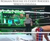 Roman Reigns vs Cody Rhodes WrestleMania WWE Universal Championship Front Row from roman reigns vs rey mysterio hell in a cell full match