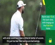 The defending champion suffered on the back nine at Augusta