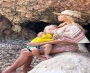 beautiful women breastfeeding from inden mom and son