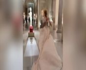 Pamela Anderson runs in heels and floor-length gown as she makes quick Met Gala exitPamela Anderson