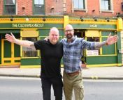 Jon Vose and Adrian Heaton, owner of The Old Walkabout, a new venue soon to open on King Street, Wigan.