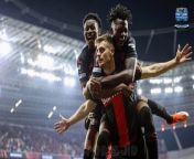 Bayer Leverkusen has made history. The Bundesliga Champions have set a new European record of 49 games unbeaten after Josip Stanisic netted yet another last-gasp equalizer to seal a 2-2 draw with Roma.&#60;br/&#62;&#60;br/&#62;Stanisic, 24, scored with the last kick of the game in the 97th minute to secure a 4-2 aggregate win over the Italians, booking their place in the Europa League final.&#60;br/&#62;&#60;br/&#62;Xabi Alonso&#39;s side doesn&#39;t know when they are beaten, they were 2-0 down heading into the final 10 minutes, but after an own goal from Gianluca Mancini and then Stanisic&#39;s strike, they have now surpassed Benfica&#39;s 59-year record.&#60;br/&#62;&#60;br/&#62;The last time Leverkusen tasted defeat was on the final day of the 2022-23 season, losing 3-0 to VfL Bochum.&#60;br/&#62;&#60;br/&#62;They are now on the cusp of an unprecedented treble, having already won a first-ever Bundesliga title, with the DFB Pokal final, and now a date with Atalanta in Dublin, still to come. &#60;br/&#62;&#60;br/&#62;&#39;You see the desire from the team,&#39; said Granit Xhaka, who assisted the late equalizer, to TNT Sports.&#60;br/&#62;&#60;br/&#62;He added: &#39;Even after 2-1, 90 minutes, and then extra time, we didn&#39;t want to slow down the game, we wanted to score the second goal to be unbeaten. We are proud of it.&#39;&#60;br/&#62;&#60;br/&#62;Alonso was proud of the character and calmness his side showed in scoring the late equalizer but was aware that one day, the late goal wouldn&#39;t come. &#60;br/&#62;&#60;br/&#62;&#39;It will finish sometime,&#39; he admitted to TNT Sports. &#39;Hopefully, it&#39;s not in the coming games, but that&#39;s football.&#60;br/&#62;&#60;br/&#62;&#39;We had so many chances that we could have scored before, but we kept pushing, kept creating chances.&#39; &#60;br/&#62;&#60;br/&#62;Alonso&#39;s side have a knack for making it hard for themselves, and they did so again, letting their two-goal advantage over Roma from the first leg slip.&#60;br/&#62;&#60;br/&#62;The Italian side took a surprise lead from the penalty spot two minutes before half-time after Sardar Azmoun was hauled down by Jonathan Tah. Leandro Paredes stepped up and made no mistake. &#60;br/&#62;&#60;br/&#62;Paredes then punished Leverkusen once again, netting another penalty in the 66th minute after Adam Hlozek was adjudged to have handled the ball following a Roma corner.&#60;br/&#62;&#60;br/&#62;However, Leverkusen never gave up, and they retook the lead in the tie when Gianluca Mancini headed unconventionally into his own net eight minutes from time.&#60;br/&#62;&#60;br/&#62;Then came the moment of truth. As time was seemingly out, Stanisic cut in from the right-hand side and slid a low strike past Mile Svilar to net Leverkusen&#39;s 17th stoppage-time goal of the season.&#60;br/&#62;&#60;br/&#62;The Croatia international&#39;s strike is the biggest of all 17 as it created history, and the Celebrations that followed it showed just that.&#60;br/&#62;&#60;br/&#62;Staff and players on the bench raced over to Stanisic, and at full-time a gleaming Alonso sped onto the pitch to celebrate with all of his team.&#60;br/&#62;&#60;br/&#62;Before tonight, Leverkusen sat level with Benfica for the longest unbeaten run across all competitions, since the introduction of UEFA club competitions, in European football history.