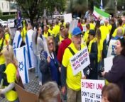 Opposing protests over the Israel- Gaza conflict have been held at Sydney university. While the tension has settled, earlier in the day security guards on campus formed a line to separate the two groups.
