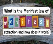 The Manifest Law of Attraction is a powerful force that governs the universe, connecting our thoughts and emotions to the reality we experience. It is the belief that like attracts like, meaning that whatever we focus on and put our energy into, whether positive or negative, will manifest in our lives.&#60;br/&#62;&#60;br/&#62;At its core, the Law of Attraction is based on the principle that our thoughts and emotions are energy, and that energy attracts similar energy. This means that if we constantly think negative thoughts and focus on what we lack or fear, we will attract more negativity into our lives. On the other hand, if we focus on positive thoughts, gratitude, and abundance, we will attract more positivity and abundance into our lives.&#60;br/&#62;&#60;br/&#62;The Law of Attraction works through the power of intention and visualization. By setting clear intentions and visualizing what we want to manifest in our lives, we are sending out powerful signals to the universe. These signals are like magnets, attracting people, opportunities, and circumstances that align with our desires.&#60;br/&#62;&#60;br/&#62;But the Law of Attraction is not just about wishful thinking or positive affirmations. It requires us to take inspired action towards our goals and dreams. This means that we need to actively work towards what we want to manifest, whether it&#39;s through setting goals, making plans, or taking steps towards our desired outcome.&#60;br/&#62;&#60;br/&#62;The Law of Attraction also emphasizes the importance of gratitude and appreciation. By focusing on what we are grateful for and appreciating the abundance already present in our lives, we are sending out positive energy that will attract more of the same.&#60;br/&#62;&#60;br/&#62;One of the key principles of the Law of Attraction is the belief that we create our own reality. This means that we have the power to shape our lives through our thoughts, emotions, and actions. By taking responsibility for our own thoughts and beliefs, we can create the life we desire.&#60;br/&#62;&#60;br/&#62;The Law of Attraction also teaches us to let go of limiting beliefs and negative patterns that hold us back. By releasing these blocks and focusing on what we truly want, we can open ourselves up to new possibilities and opportunities.&#60;br/&#62;&#60;br/&#62;Ultimately, the Law of Attraction is about aligning ourselves with the energy of the universe and co-creating our reality. By harnessing the power of our thoughts, emotions, and intentions, we can manifest our deepest desires and live a life of abundance, joy, and fulfillment.&#60;br/&#62;&#60;br/&#62;So, I invite you to embrace the Manifest Law of Attraction in your own life. Set clear intentions, visualize your dreams, take inspired action, and cultivate gratitude and appreciation. By doing so, you can tap into the infinite power of the universe and create the life you truly desire. Remember, you are the creator of your own reality. Embrace the power within you and watch as your dreams manifest before your eyes.&#60;br/&#62;&#60;br/&#62;#Manifest #universe #energy #positive #abundance #intention #action #gratitude #power