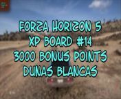 This video from FORZA HORIZON 5 and is for those of us that like to find and collect things. In this video, we will find my 14th INFLUENCE BOARD to destroy and this one was good for 3000BONUS POINTS and it was located at the end of a road in the DUNAS BLANCAS.