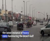 Flash floods inundate roads in Riyadh, the latest instance of heavy rains disrupting life in Saudi Arabia. Authorities have closed schools in several regions following the floods hitting the desert Gulf.