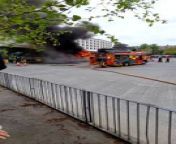 Bus engulfed in fire at Blackburn bus station, May 7, 2024 from hanif bus