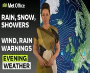 Showers move northwards across parts of west Wales, Northern Ireland, Scotland and northern England through the evening, with some clear spells across central and eastern parts of England and Wales. Further south, a band of rain pushes northwards, moving across central southern England into Wales and the Midlands where some wet snow may develop over high ground. Some drier, clearer skies further north with more cloud developing over Northern Ireland and north-eastern England. A further band of rain develops over southwest England and moves north-eastwards through the morning.– This is the Met Office UK Weather forecast for the evening of 27/03/24. Bringing you today’s weather forecast is Clare Nasir.&#60;br/&#62;