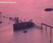 Daylight footage reveals aftermath of Francis Scott Key Bridge collapse from o9i16en key
