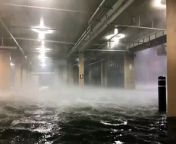 Dramatic scene as storm surge floods Biloxi casino car park