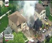 A home in northern New Jersey was leveled by an explosion Monday, but the lone person inside the residence escaped serious injury when they were pulled from the burning rubble by an off-duty police officer who lives nearby.