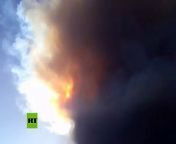 Firefighters using helicopters and motorboats were continuing to douse fires ignited by a volcanic eruption on the Sicilian island of Stromboli ..