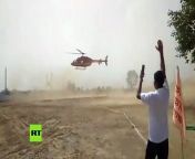 India: Helicopter carrying politician spins out of control in Rajasthan