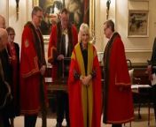 The Queen has become an honorary liveryman of the Worshipful Company of Fan Makers during an official ceremony at Clarence House. &#60;br/&#62; &#60;br/&#62;The ceremony marked the first royal engagement since returning to London with King Charles on Tuesday. Report by Alibhaiz. Like us on Facebook at http://www.facebook.com/itn and follow us on Twitter at http://twitter.com/itn