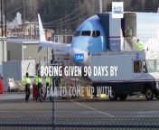 The Federal Aviation Administration is giving Boeing 90 days to spell out how it will fix problems with its manufacturing.