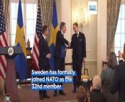 Sweden officially joins Nato, ending decades of neutrality. It comes as security concerns have heightened in Europe following the Ukraine war.