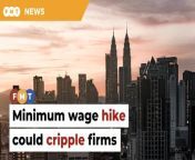 The manufacturers’ federation says employers are already faced with higher costs due to the service tax hike and the ringgit’s depreciation.&#60;br/&#62;&#60;br/&#62;Read More: https://www.freemalaysiatoday.com/category/nation/2024/03/20/sudden-raise-in-minimum-wage-could-cripple-firms-warns-fmm/&#60;br/&#62;&#60;br/&#62;Free Malaysia Today is an independent, bi-lingual news portal with a focus on Malaysian current affairs.&#60;br/&#62;&#60;br/&#62;Subscribe to our channel - http://bit.ly/2Qo08ry&#60;br/&#62;------------------------------------------------------------------------------------------------------------------------------------------------------&#60;br/&#62;Check us out at https://www.freemalaysiatoday.com&#60;br/&#62;Follow FMT on Facebook: https://bit.ly/49JJoo5&#60;br/&#62;Follow FMT on Dailymotion: https://bit.ly/2WGITHM&#60;br/&#62;Follow FMT on X: https://bit.ly/48zARSW &#60;br/&#62;Follow FMT on Instagram: https://bit.ly/48Cq76h&#60;br/&#62;Follow FMT on TikTok : https://bit.ly/3uKuQFp&#60;br/&#62;Follow FMT Berita on TikTok: https://bit.ly/48vpnQG &#60;br/&#62;Follow FMT Telegram - https://bit.ly/42VyzMX&#60;br/&#62;Follow FMT LinkedIn - https://bit.ly/42YytEb&#60;br/&#62;Follow FMT Lifestyle on Instagram: https://bit.ly/42WrsUj&#60;br/&#62;Follow FMT on WhatsApp: https://bit.ly/49GMbxW &#60;br/&#62;------------------------------------------------------------------------------------------------------------------------------------------------------&#60;br/&#62;Download FMT News App:&#60;br/&#62;Google Play – http://bit.ly/2YSuV46&#60;br/&#62;App Store – https://apple.co/2HNH7gZ&#60;br/&#62;Huawei AppGallery - https://bit.ly/2D2OpNP&#60;br/&#62;&#60;br/&#62;#FMTNews #MinimumWage #BusinessGrowth #FMM