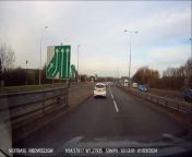 Police have launched an investigation to track down a driver who drove the wrong way down a road, forcing other vehicles to swerve right to avoid a crash. The dashcam footage shows a Peugeot 208 barreling down the left-hand lane on the A19 near the Norton exit on March 1 whilst driving from Stockton in County Durham to Newcastle.
