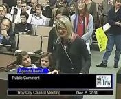 Watch a lesbian married couple and their two daughters address Troy, Michigan mayor, Janice Daniels, at a city council meeting about her derogatory Facebook posting about &#92;
