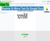 Welcome to our channel!In this tutorial, we&#39;re diving into a topic that&#39;s often overlooked: how to reverse or mirror text in Google Docs.&#60;br/&#62;&#60;br/&#62;How to Reverse or Mirror Text on Google Docs : &#60;br/&#62;&#60;br/&#62;If you&#39;ve been searching for a solution to reverse or mirror text in Google Docs and found outdated tutorials, you&#39;re in the right place! Here&#39;s a simple step-by-step guide to get the job done:&#60;br/&#62;&#60;br/&#62;1. Insert: Go to the &#92;