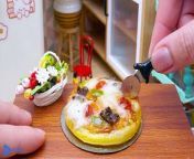 Perfect Miniature Steak Pizza In Mini Kitchen _ ASMR Cooking Mini Food from asmr gumbubble chewinge