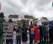 60 Palestine protestors block entrance to MOD Aberporth on global day of action from castlevania sotn entrance gameplay