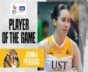 Jonna Perdido once again delivers the goods for UST as the Golden Tigresses repeat over De La Salle to end the elimination round of UAAP Season 86.