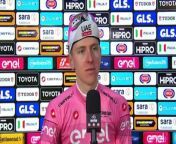 The pink jersey of the Giro, Tadej Pogacar after stage 4 : &#92;
