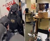 Police break through door of Portland State University library occupied by Gaza protestersPortland Police Bureau
