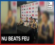Lady Bulldogs ecstatic after win over Lady Tamaraws&#60;br/&#62;&#60;br/&#62;The NU Lady Bulldogs at the post-game press conference after defeating the FEU Lady Tamaraws, 25-13, 27-25, 25-15, in the UAAP Season 86 women&#39;s volleyball at the Smart Araneta Coliseum on Wednesday, May 8, 2024. &#60;br/&#62;&#60;br/&#62;Video by Rio Deluvio&#60;br/&#62;&#60;br/&#62;Subscribe to The Manila Times Channel - https://tmt.ph/YTSubscribe &#60;br/&#62;Visit our website at https://www.manilatimes.net &#60;br/&#62; &#60;br/&#62;Follow us: &#60;br/&#62;Facebook - https://tmt.ph/facebook &#60;br/&#62;Instagram - https://tmt.ph/instagram &#60;br/&#62;Twitter - https://tmt.ph/twitter &#60;br/&#62;DailyMotion - https://tmt.ph/dailymotion &#60;br/&#62; &#60;br/&#62;Subscribe to our Digital Edition - https://tmt.ph/digital &#60;br/&#62; &#60;br/&#62;Check out our Podcasts: &#60;br/&#62;Spotify - https://tmt.ph/spotify &#60;br/&#62;Apple Podcasts - https://tmt.ph/applepodcasts &#60;br/&#62;Amazon Music - https://tmt.ph/amazonmusic &#60;br/&#62;Deezer: https://tmt.ph/deezer &#60;br/&#62;Tune In: https://tmt.ph/tunein&#60;br/&#62; &#60;br/&#62;#TheManilaTimes &#60;br/&#62;#sports &#60;br/&#62;#uaapvolleyball
