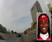 Dashcam footage shows car crash involving Rashee Rice from footage