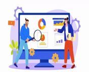 Unlocking Digital Success SEO Analysis and Optimization Concept with Flat Design Characters