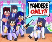 ONE GIRL in an ALL YANDERE Minecraft School! from minecraft mcdonalds